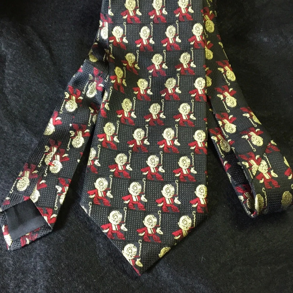 Rare* Vintage Lee Allison Red Smoking Man Tie‎ - Picture 4 of 4